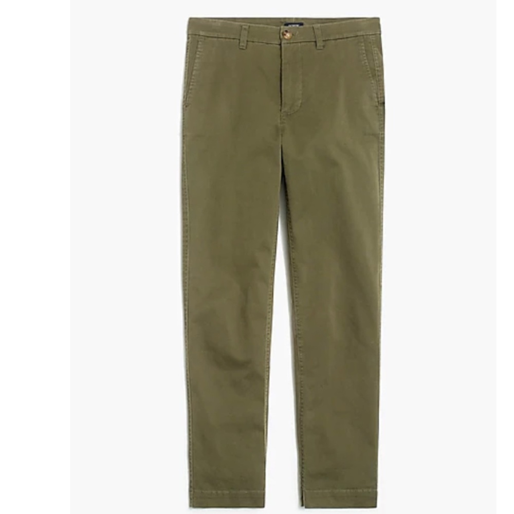 J. Crew High-rise Girlfriend Chino Pant - Olive Green - Size 6